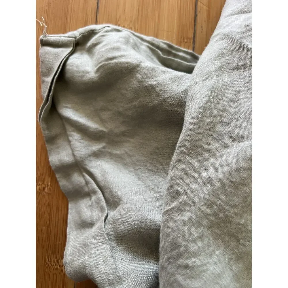 H&M HOME 100% Linen Duvet Cover Queen 88x92” Sage Green